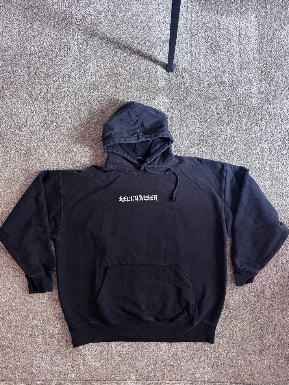Brandy Melville hellraiser Black Graphic Hoodie - White Chest Text